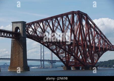 The Forth Rail Bridge Viewed from South Queensferry. Stock Photo