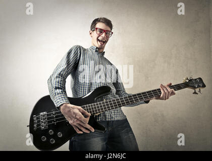 Man playing on guitar Stock Photo