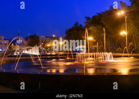 Batumi, Georgia - October 04, 2016: Light Musical Fountain in Seaside Park at night Stock Photo