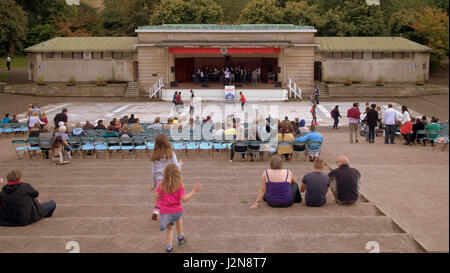 Edinburgh Princes Street Gardens  Ross Theatre Bandstand during the fringe festival Stock Photo