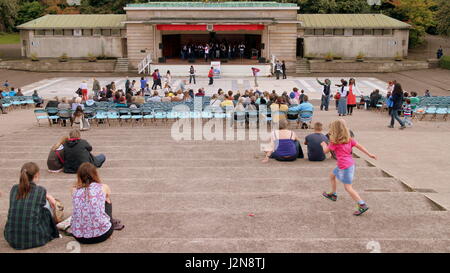 Edinburgh Princes Street Gardens  Ross Theatre Bandstand during the fringe festival Stock Photo