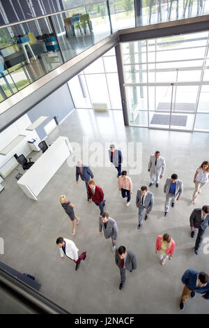 Top view of group of employees going to work Stock Photo