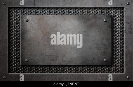grunge metal background with comb grid 3d illustration Stock Photo - Alamy