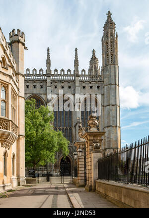 Looking at King's College Chapel from Trinity Lane in Cambridge Stock Photo