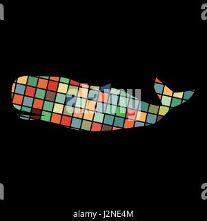 Whale undersea color silhouette animal Stock Vector Image & Art - Alamy