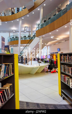 Interior of Liverpool Central Library, Liverpool, Merseyside. Stock Photo