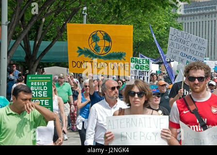 Thousands of people are in the streets of the Nation's Capital as part of the 'Peoples Climate March' in Washington, DC on Saturday, April 29, 2017. Credit: Ron Sachs/CNP /MediaPunch Stock Photo