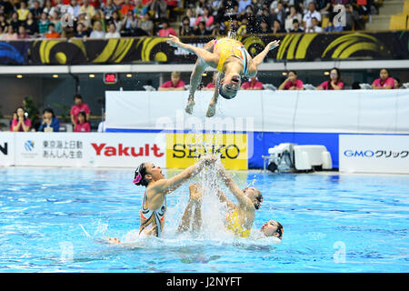 Tokyo, Japan. 30th Apr, 2017. Japan team group (JPN) Synchronized Swimming : The 93rd Japan Synchronised Swimming Championships Open 2017 Women's Team Free Routine at Tatsumi International pool in Tokyo, Japan . Credit: AFLO SPORT/Alamy Live News Stock Photo