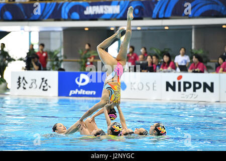 Tokyo, Japan. 30th Apr, 2017. Japan team group (JPN) Synchronized Swimming : The 93rd Japan Synchronised Swimming Championships Open 2017 Women's Team Free Routine at Tatsumi International pool in Tokyo, Japan . Credit: AFLO SPORT/Alamy Live News Stock Photo