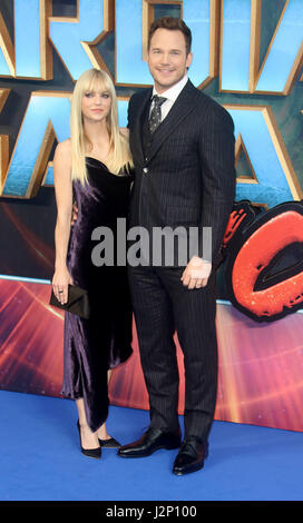 Apr 24, 2017 - Chris Pratt and Anna Faris attending 'Guardians of the Galaxy Vol. 2' European Gala Screening at Eventim Apollo in London, England, UK Stock Photo