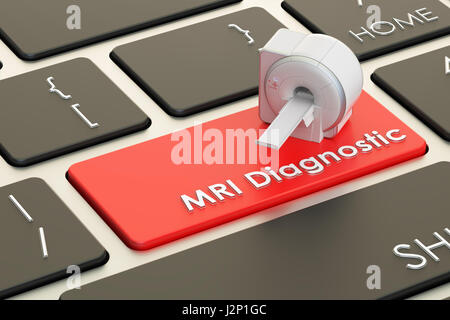 MRI diagnostic concept on keyboard button, 3D rendering Stock Photo