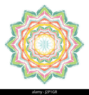 Painted Mandala Colorful Brush Strokes Stock Photo