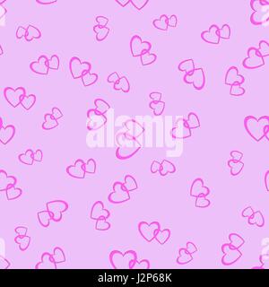 Couple of Hearts Random Seamless Pattern Stock Vector
