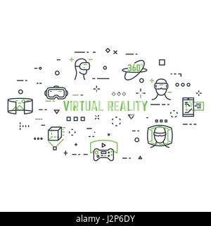 Virtual reality icons Stock Vector