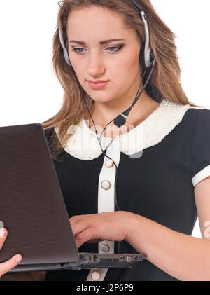 Business woman on white Stock Photo