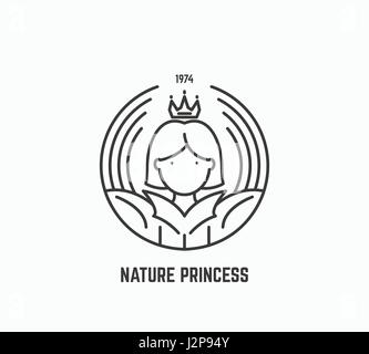 Nature princess logo Stock Vector