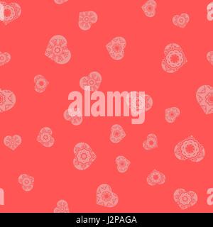 Ornamental Heart Random Seamless Pattern Stock Vector