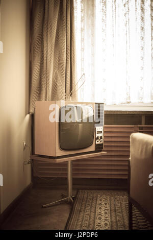 50s interior design. tv. Stock Photo