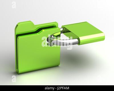 Computer icon for secure folder on a white background Stock Photo