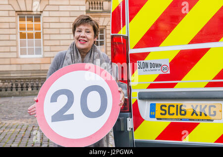 Pic: Transport Convener Councillor Lesley Hinds Calling Notice: EDINBURGH'S 20MPH ROLLOU Stock Photo