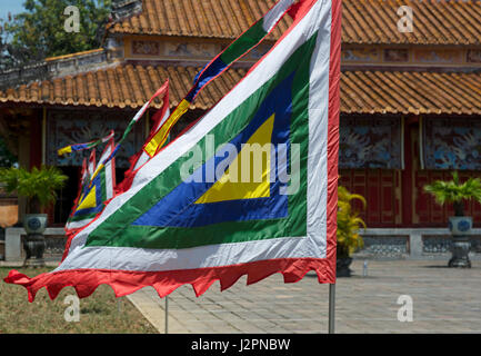 Vietnamese festival flags Stock Photo