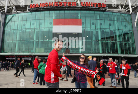 Manchester United fans before the Premier League match at Old Trafford