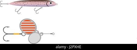 Fishing bait. icon flat, cartoon style. Isolated on white background. Vector illustration, clip-art. Stock Vector