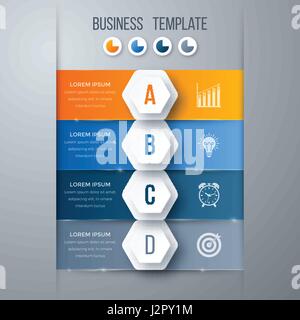 Infographics template four options with hexagon Stock Vector Image ...