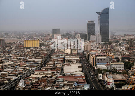 Phnom Penh city centre and skyline - Cambodia's capital city Stock Photo