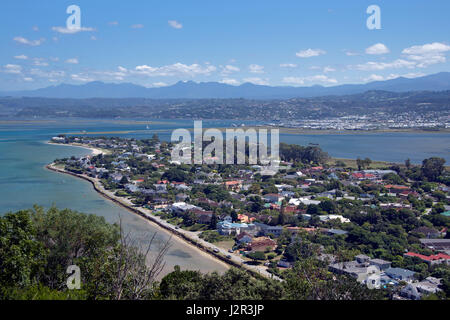 Panoramic view Leisure Isle and lagoon Knysna Garden Route South Africa Stock Photo