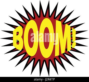 Lettering Boom, bomb. Comic text sound effects. Vector bubble icon speech phrase, cartoon exclusive font label tag expression, sounds illustration. Co Stock Vector