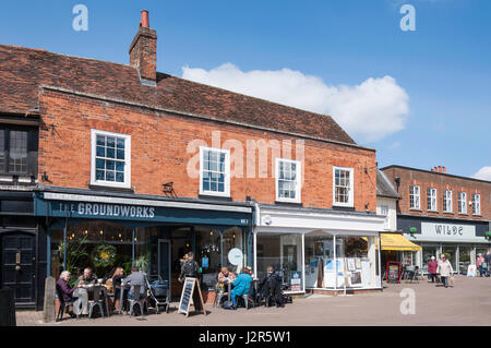 The Groundworks Cafe, Church Yard, Hitchin, Hertfordshire, England, United Kingdom Stock Photo
