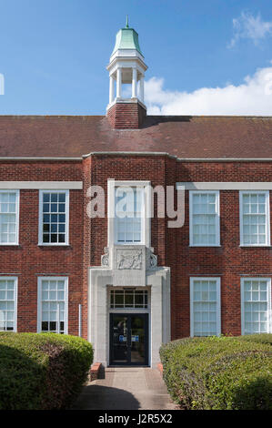 Former Letchworth Grammar School Building, Broadway, Letchworth Garden City, Hertfordshire, England, United Kingdom Stock Photo