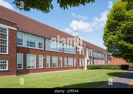 Former Letchworth Grammar School Building, Broadway, Letchworth Garden City, Hertfordshire, England, United Kingdom Stock Photo