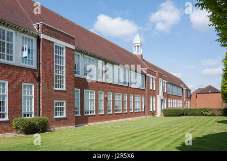 Former Letchworth Grammar School Building, Broadway, Letchworth Garden City, Hertfordshire, England, United Kingdom Stock Photo