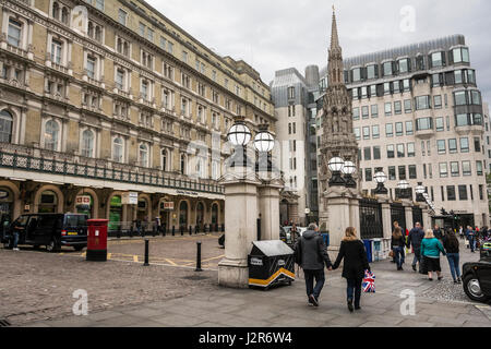 The forecourt of Charing Cross railway station in London, England, UK Stock Photo