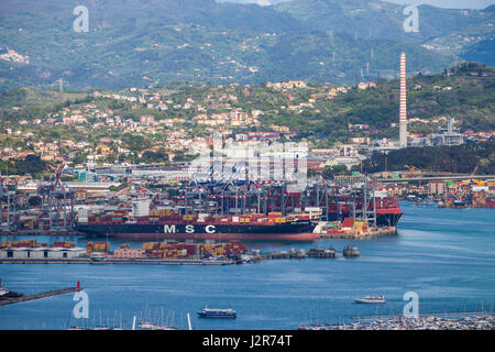 containerships in La Spezia Stock Photo