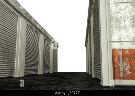 3d illustration of self storage units isolated on white background Stock Photo