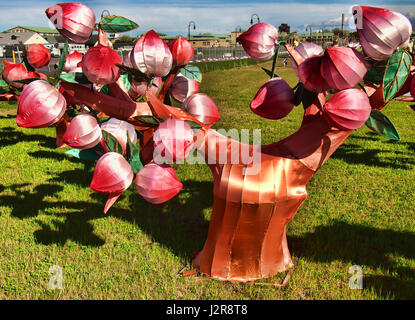 Solvay, New York, USA. April 26, 2017. The New York State Chinese Lantern Festival at the  State Fairgrounds in Solvay, New York. LED lighted displays Stock Photo