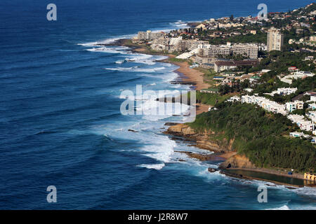 An aerial perspective of the coastal town of Ballito on the KwaZulu-Natal north coast. Stock Photo