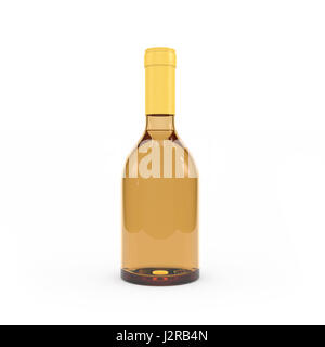 Wine bottle isolated 3d rendering on white background Stock Photo