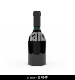 Wine bottle isolated 3d rendering on white background Stock Photo
