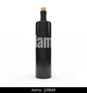 Wine bottle isolated 3d rendering on white background Stock Photo