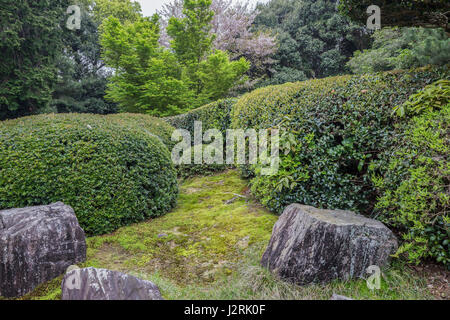 Jiko-in was founded in 1663 by Sekishu Katagiri, a feudal lord of the area who mastered the way of Zen Buddhism and tea ceremony.  He believed that te Stock Photo