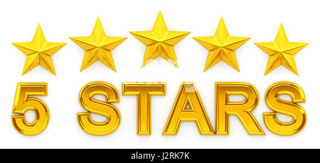 Five Stars - 3d rendering Stock Photo