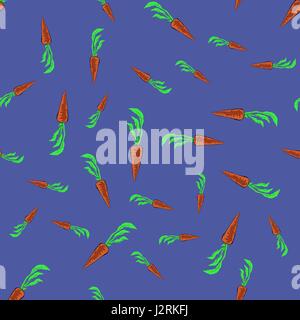 Orange Carrot Seamless Random Pattern Stock Vector