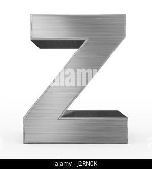 letter Z 3d metal isolated on white - 3d rendering Stock Photo