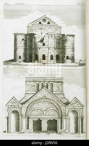 1 The east side of the Church of Saint Simeon Stylites, Syria 2 The west side of the Church of Saint Simeon Stylites (Sy - Drummond Alexander - 1754 Stock Photo