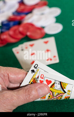 Man Playing Poker Stock Photo