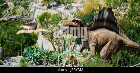 Algar, Spain - April 8, 2017: Realistic model of a Spinosaurus in the Dino Park of Algar. It is a unique entertainment and educational park. Spain Stock Photo